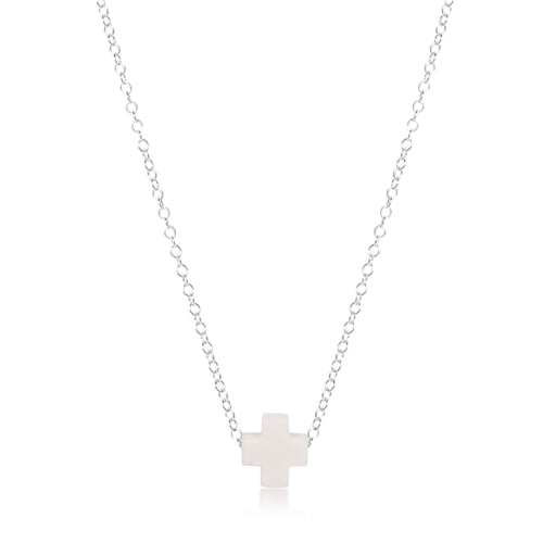 enewton 16" Necklace Sterling - Signature Cross Off-White