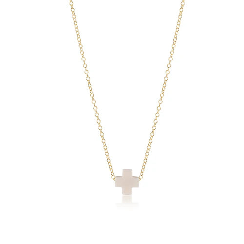 16" Necklace Gold- Signature Cross Small