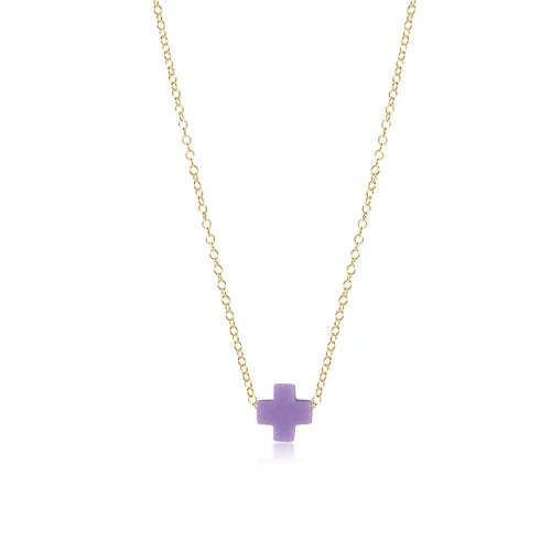 16" Necklace Gold- Signature Cross Small