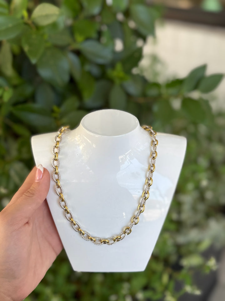 18K Multi-Tone Link Necklace