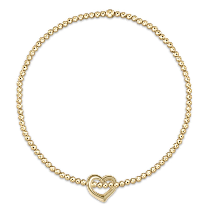 enewton egirl Classic Gold 2mm Bead Bracelet - Love Small Gold Charm