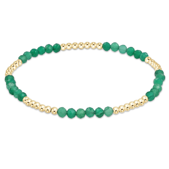 enewton Blissful Pattern 2.5mm Bead Bracelet - Green Onyx