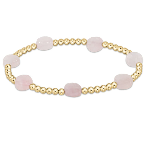 enewton Admire Gold 3mm Bead Bracelet - Pink Opal