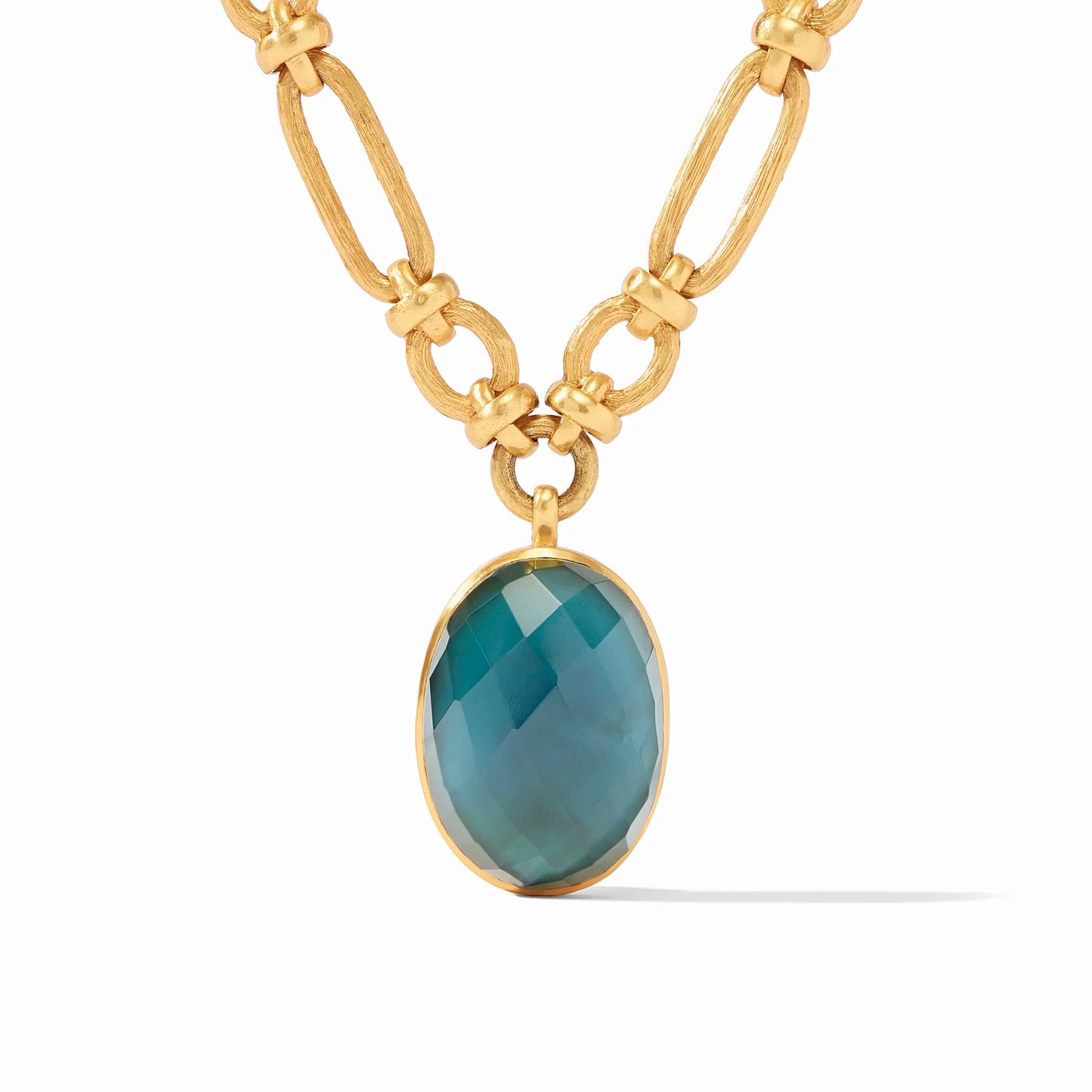 Julie Vos Ivy Statement Necklace, Peacock Blue