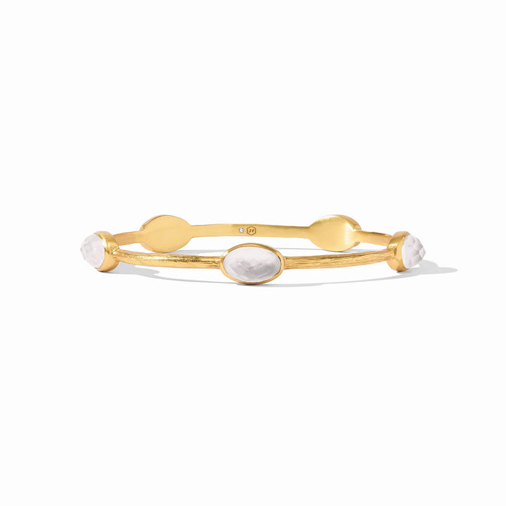 Julie Vos Ivy Stone Bangle, Iridescent Clear Crystal