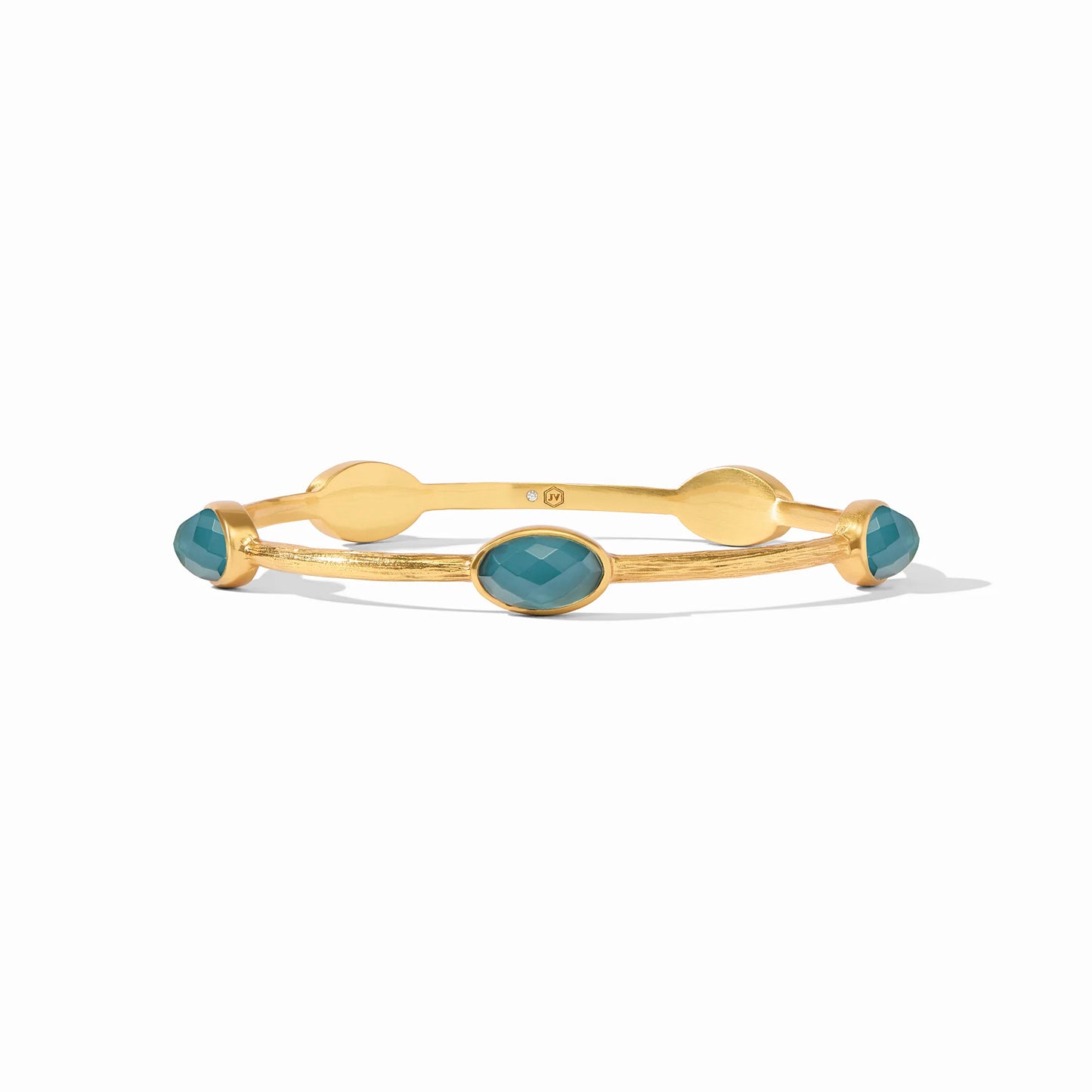 Julie Vos Ivy Stone Bangle, Iridescent Peacock Blue