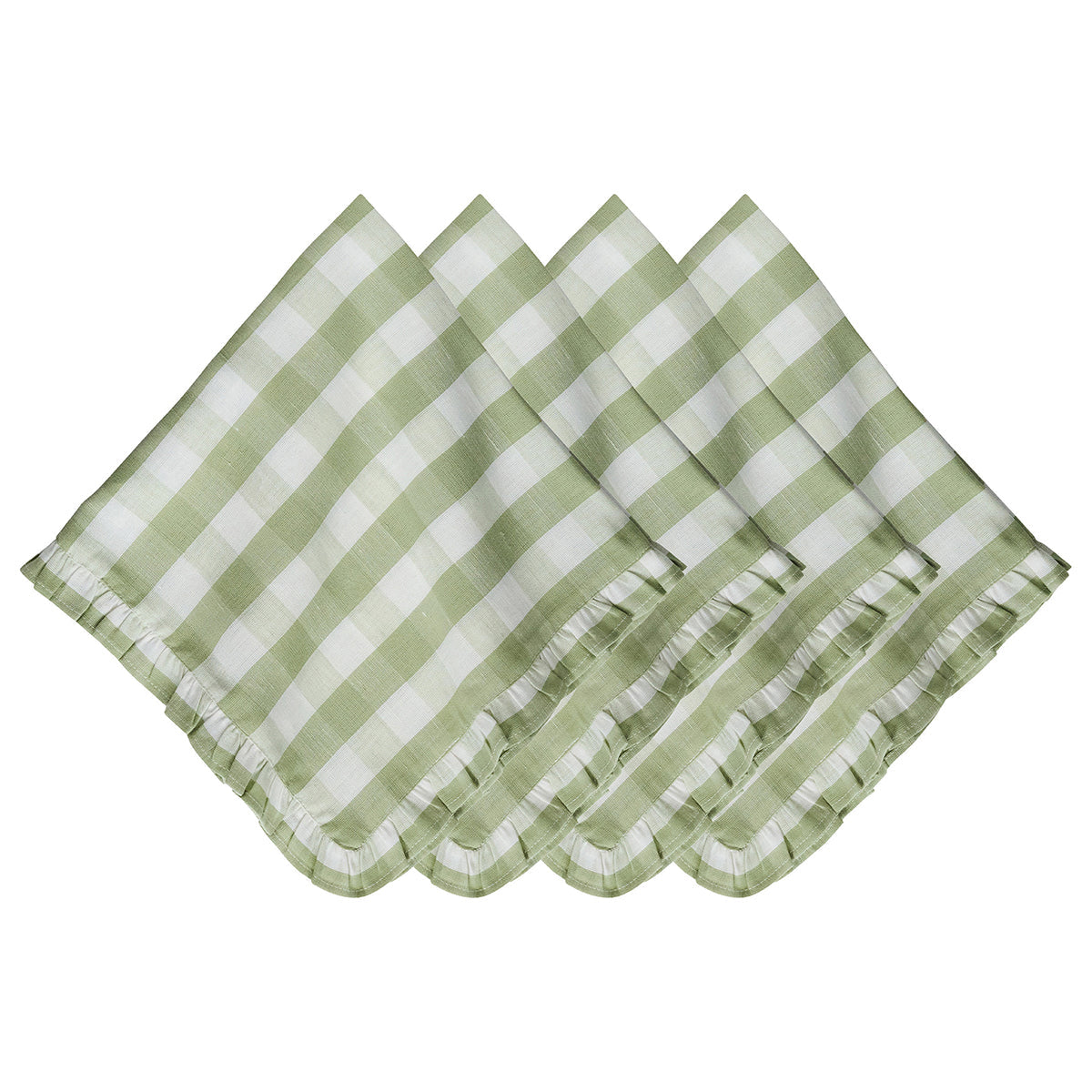 Juliska Gingham Ruffle Napkin - Set of 4