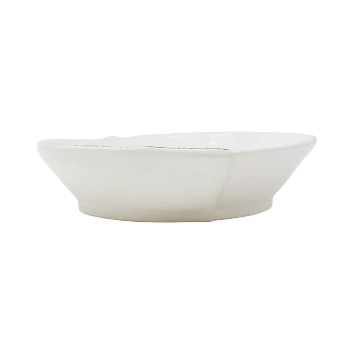 Lastra Medium Shallow Serving Bowl/White