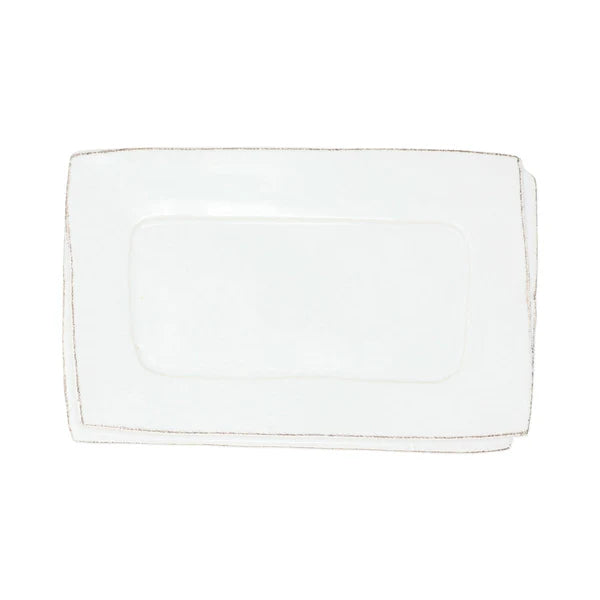 Vietri Lastra Small Rectangular Tray/White