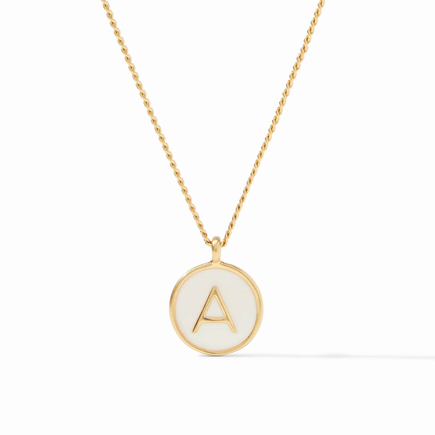Julie Vos Monogram Solitaire Necklace, Gold Ivory
