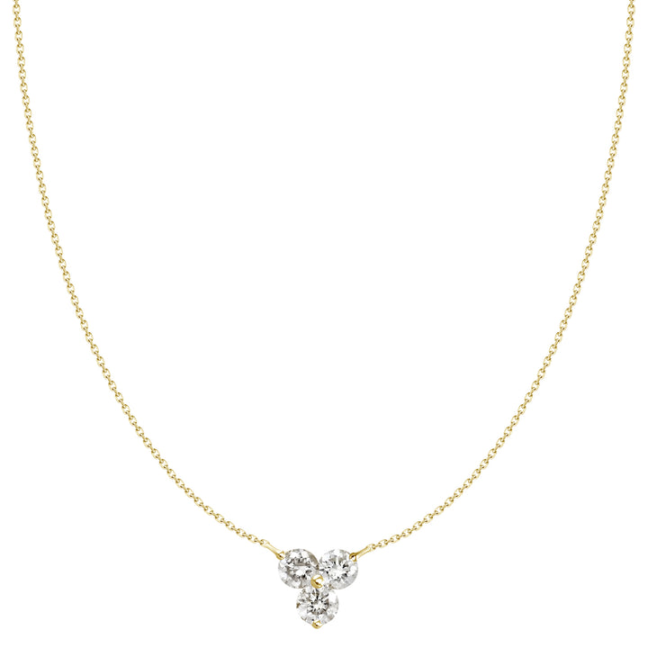 K18YG 3 Stone Diamond Necklace