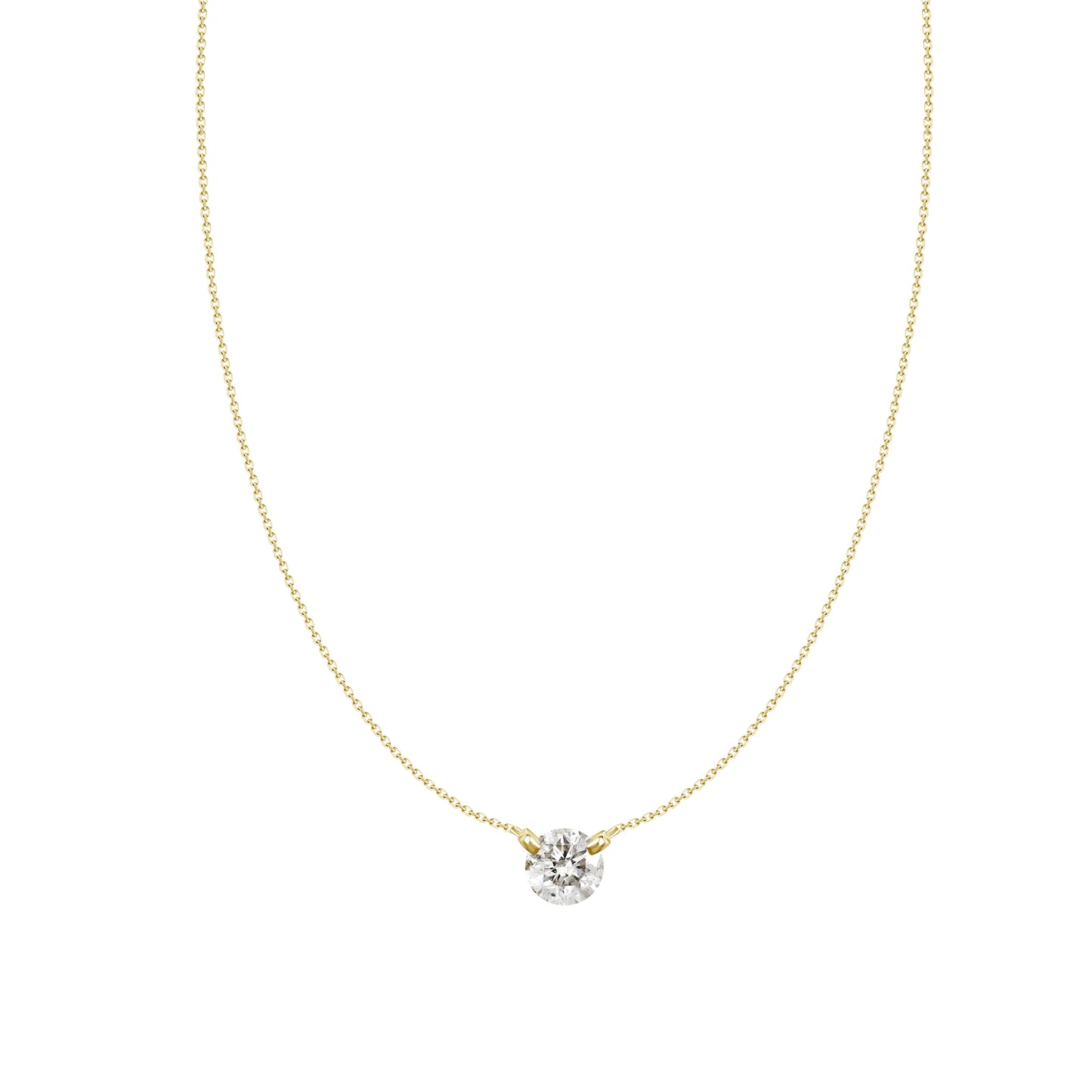 18KYG Single Diamond Pendant