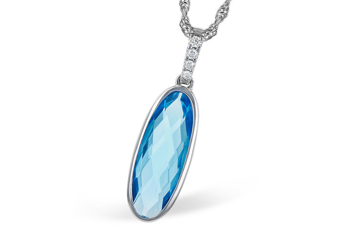 14KW Blue Topaz Necklace