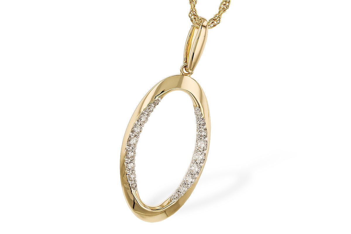 14KY Golden Orbit Diamond Pendant Necklace