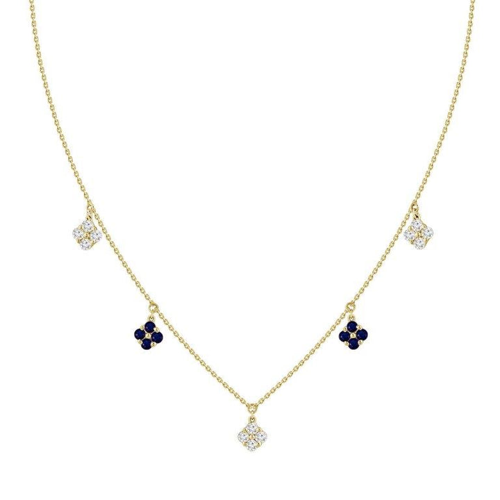 K18WG Diamond and Sapphire Necklace