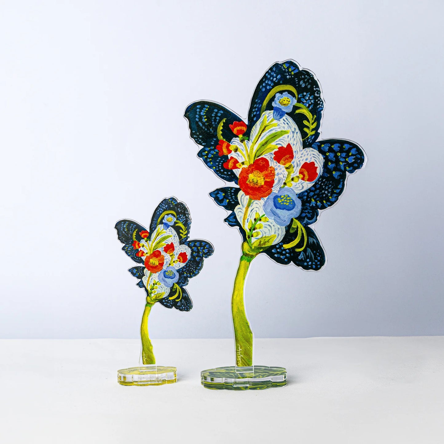 Navy Fleur Acrylic Single Flower