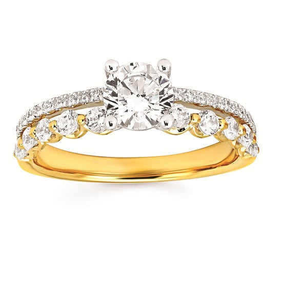 14KYW Double Band Engagement Ring