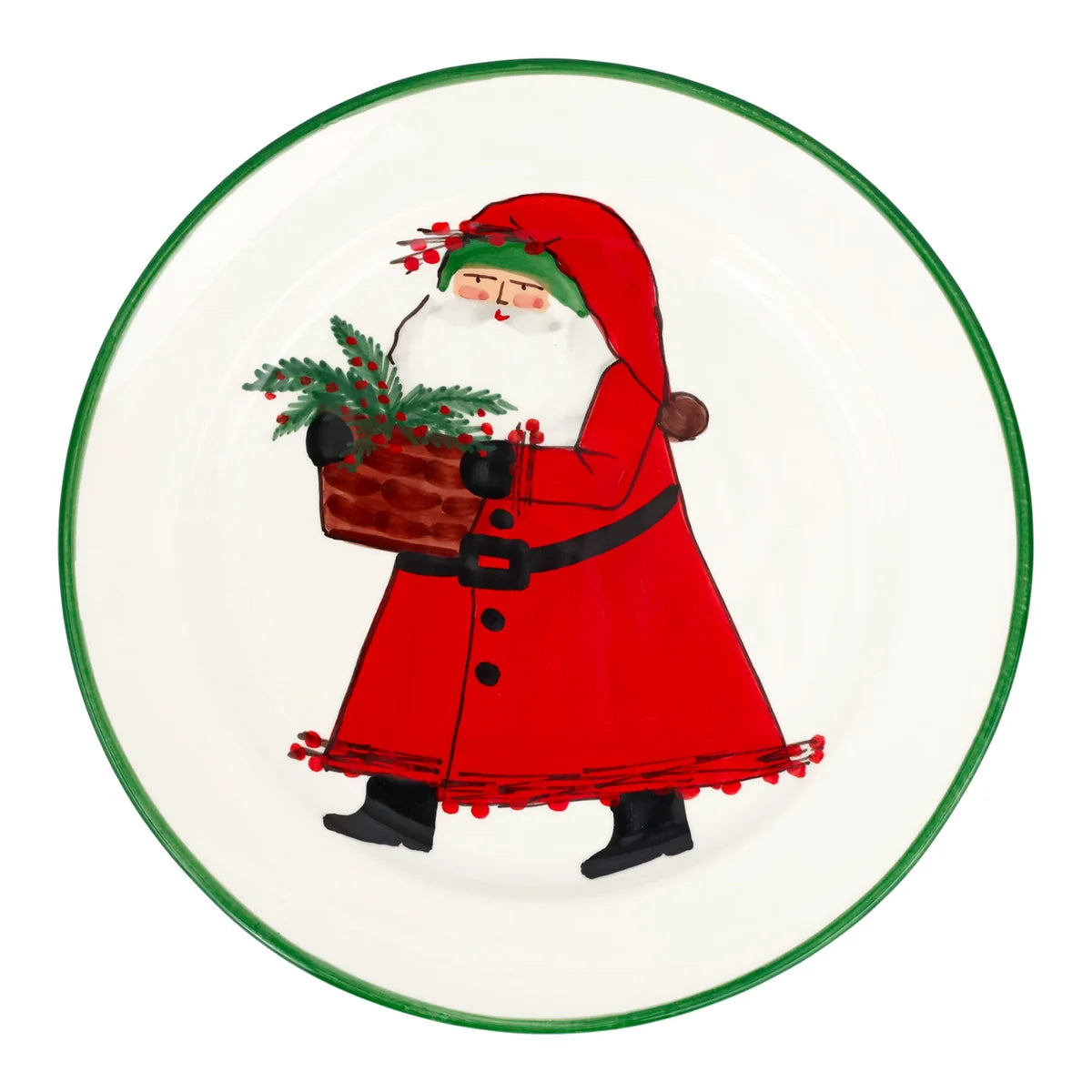 Vietri Old St. Nick Rimmed Round Platter