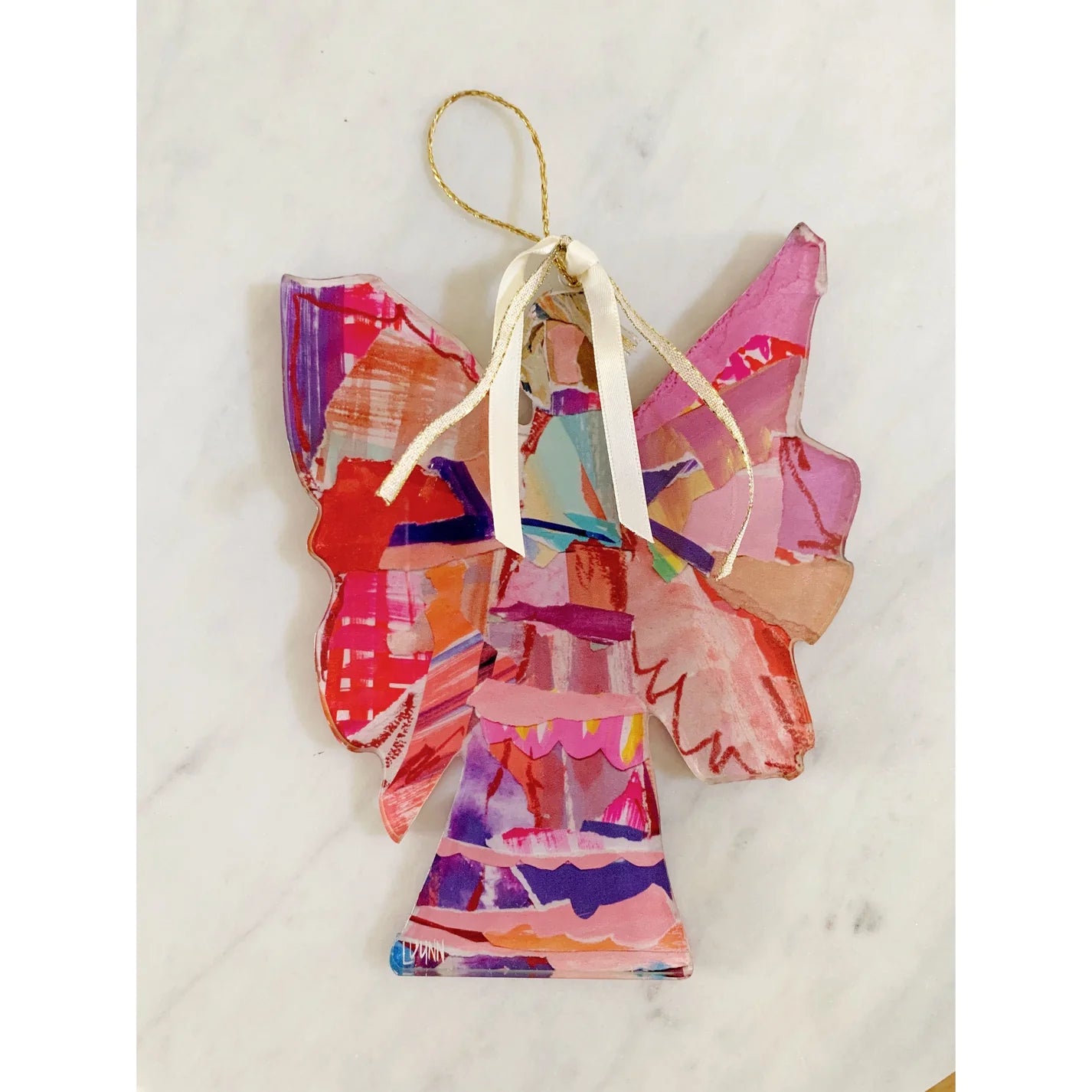"Good News" Angel Acrylic Ornament, Pink