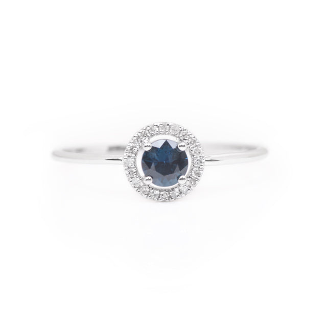 Round Sapphire and Diamond Classic Birthstone Program Ring