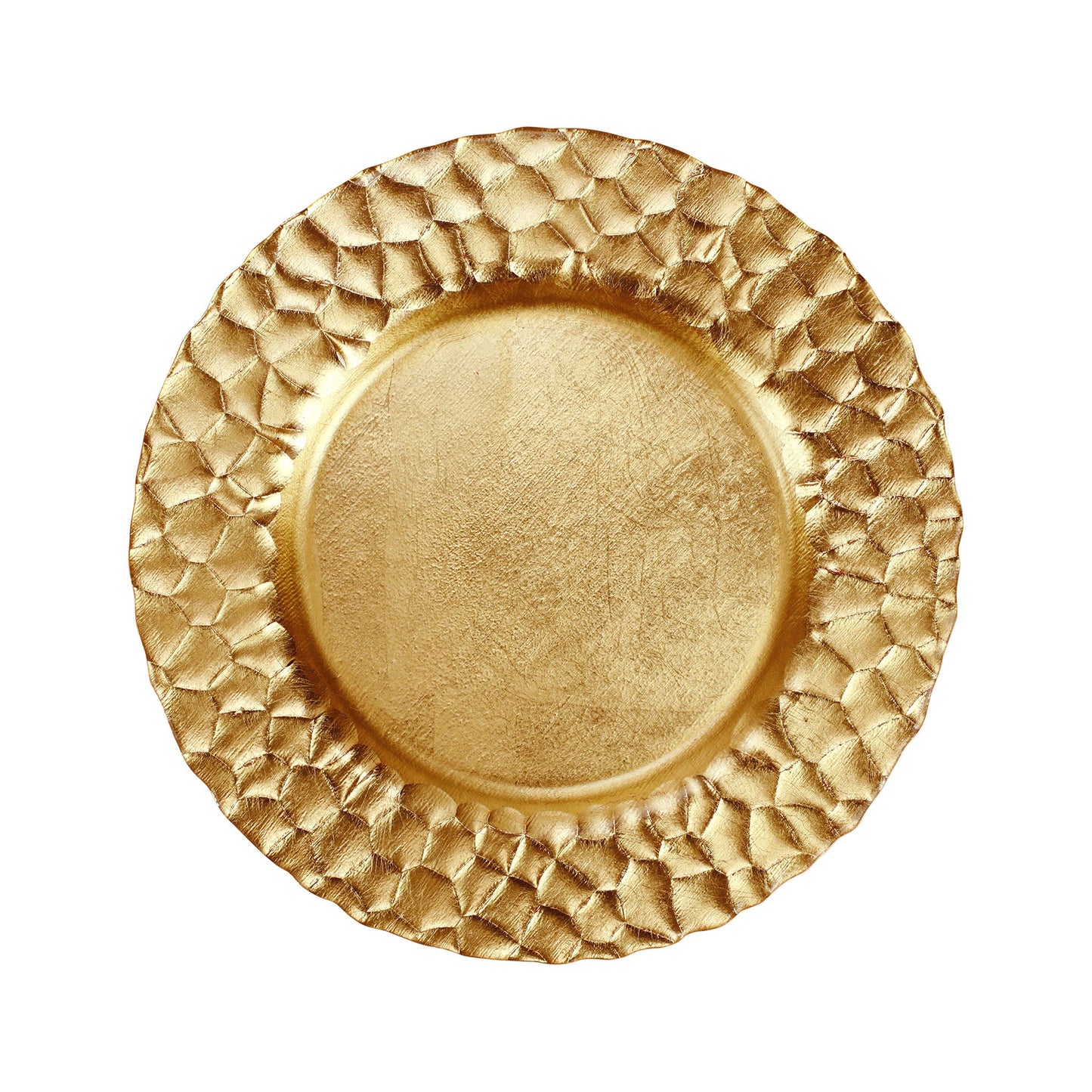Vietri Rufolo Glass Gold Honeycomb Service Plate/Charger