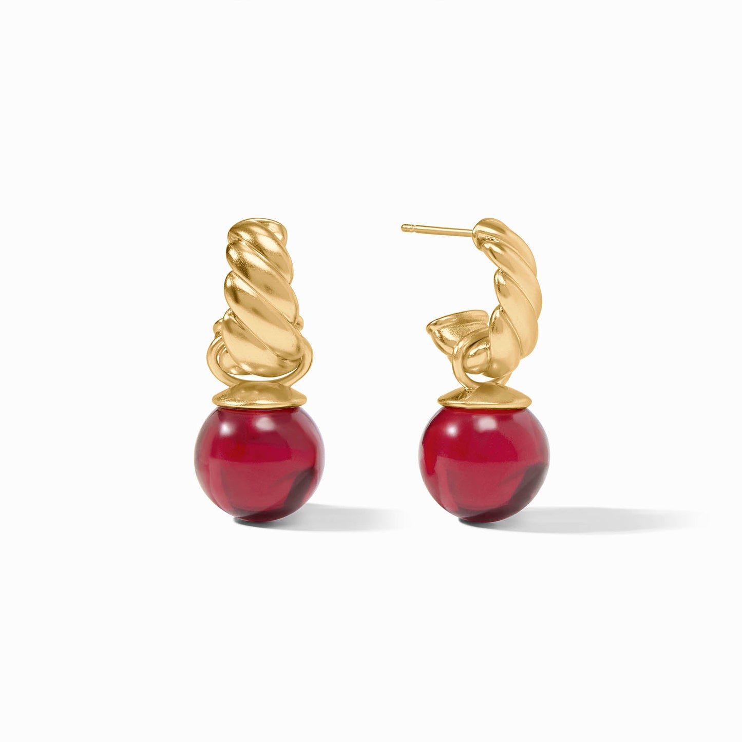 Julie Vos Ravello Hoop & Charm Earring - Gold
