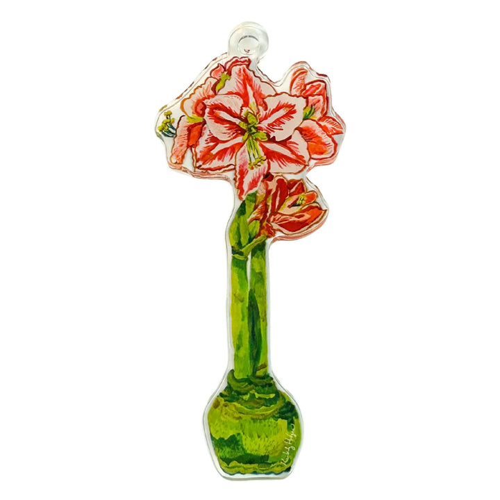 Kimberly Hodges Red Star Amaryllis Acrylic Ornament