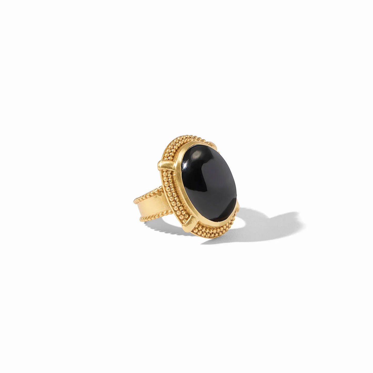 Julie Vos Cabochon Statement Ring - Obsidian Black