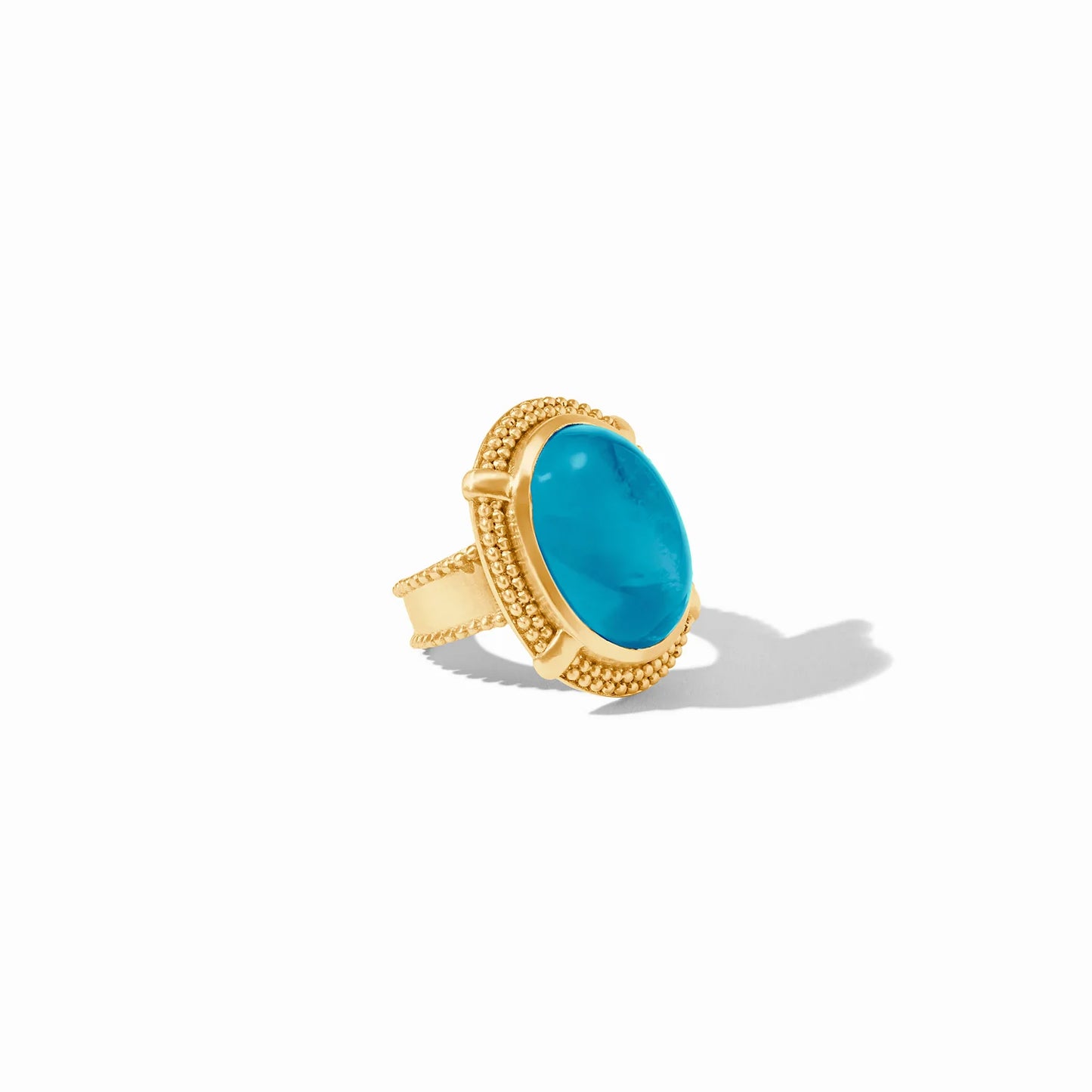 Julie Vos Cabochon Statement Ring - Iridescent London Blue