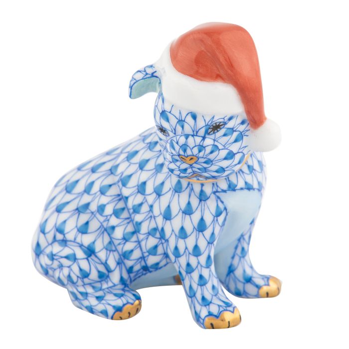 Herend Santa Puppy, Blue