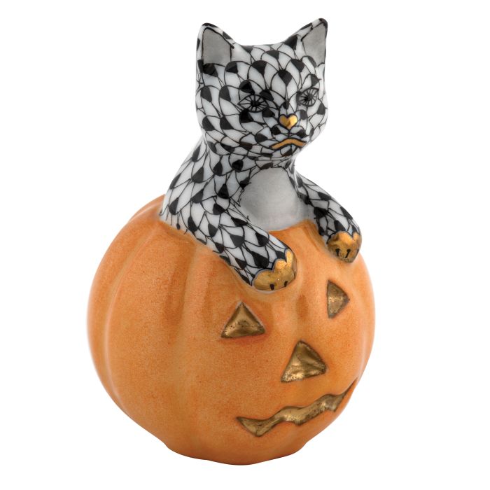 Herend Jack O Lantern Kitty