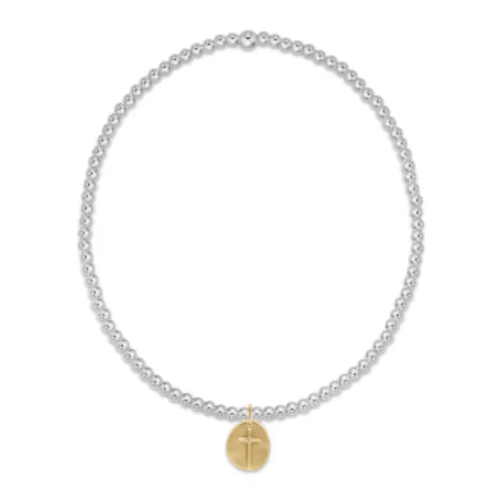 enewton Classic Sterling Mixed Metal 2mm Bead Bracelet - Inspire Small Gold Charm