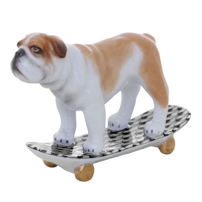 Herend Skateboarding Bulldog, Black