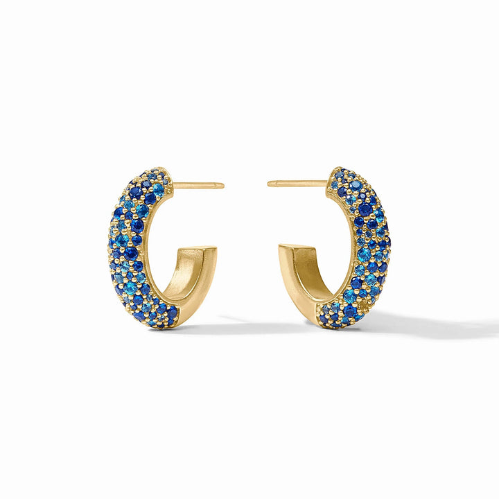 Julie Vos Stardust Hoop - Gold, Sapphire Blue
