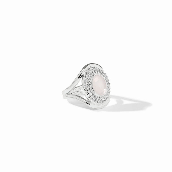 Julie Vos Stardust Statement Ring - Silver, Iridescent Clear Crystal