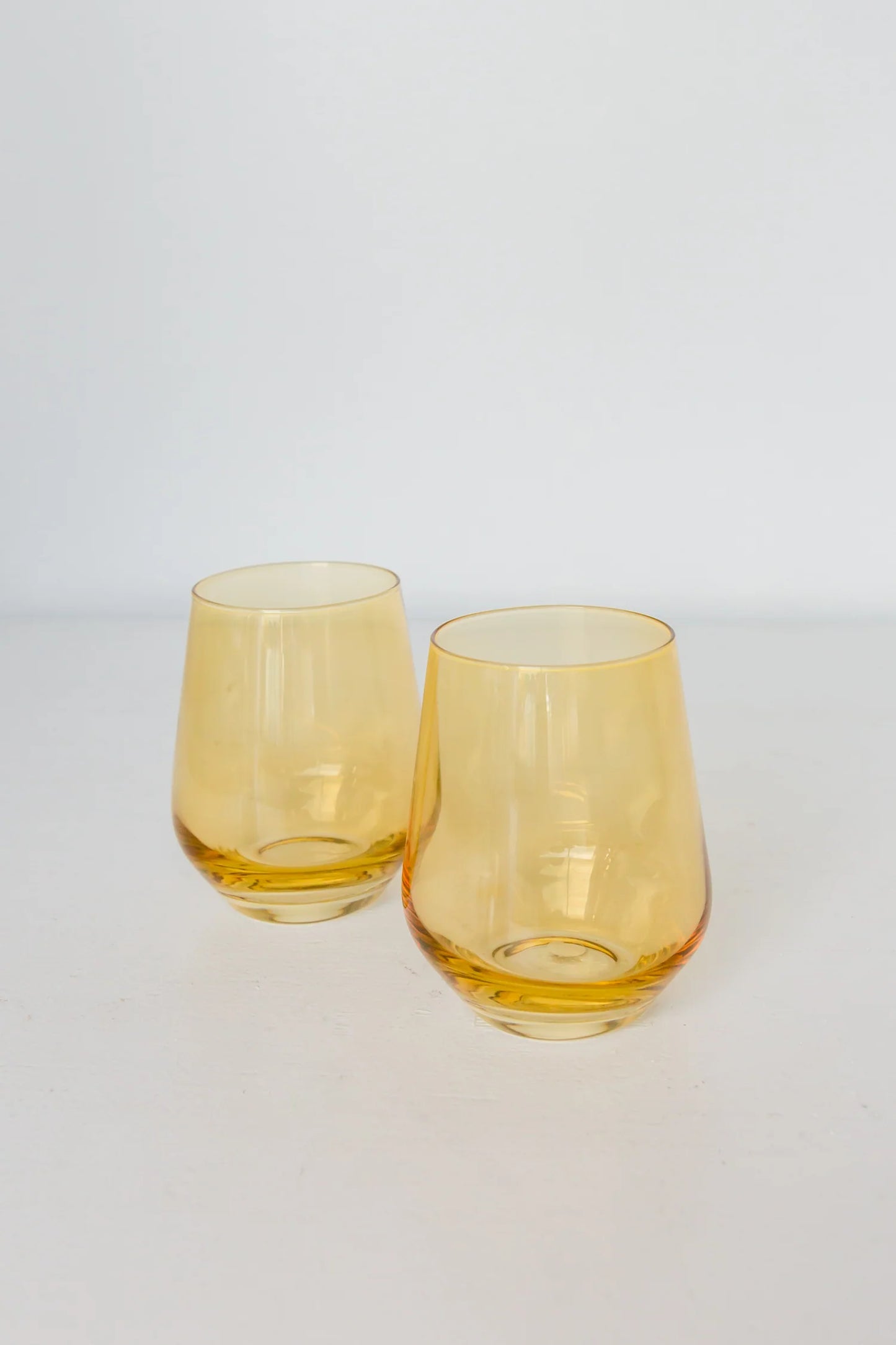 Estelle Colored Glass, Stemless Wine, Set of 2