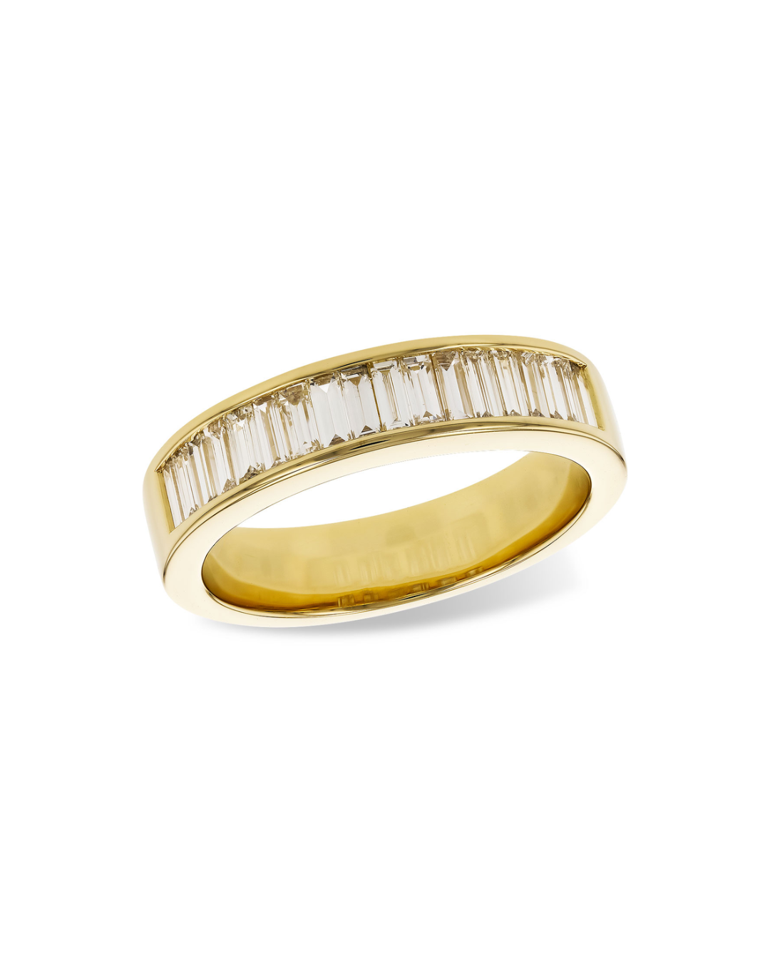 14KY Channel Set Diamond Baguette Wedding Band