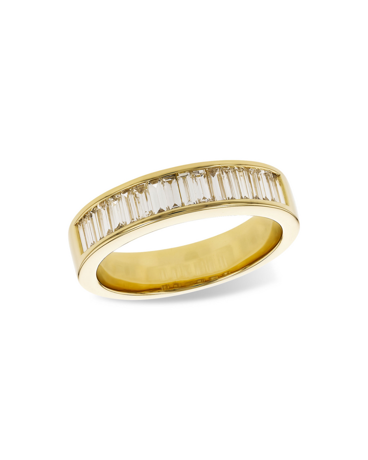 14KY Channel Set Diamond Baguette Wedding Band