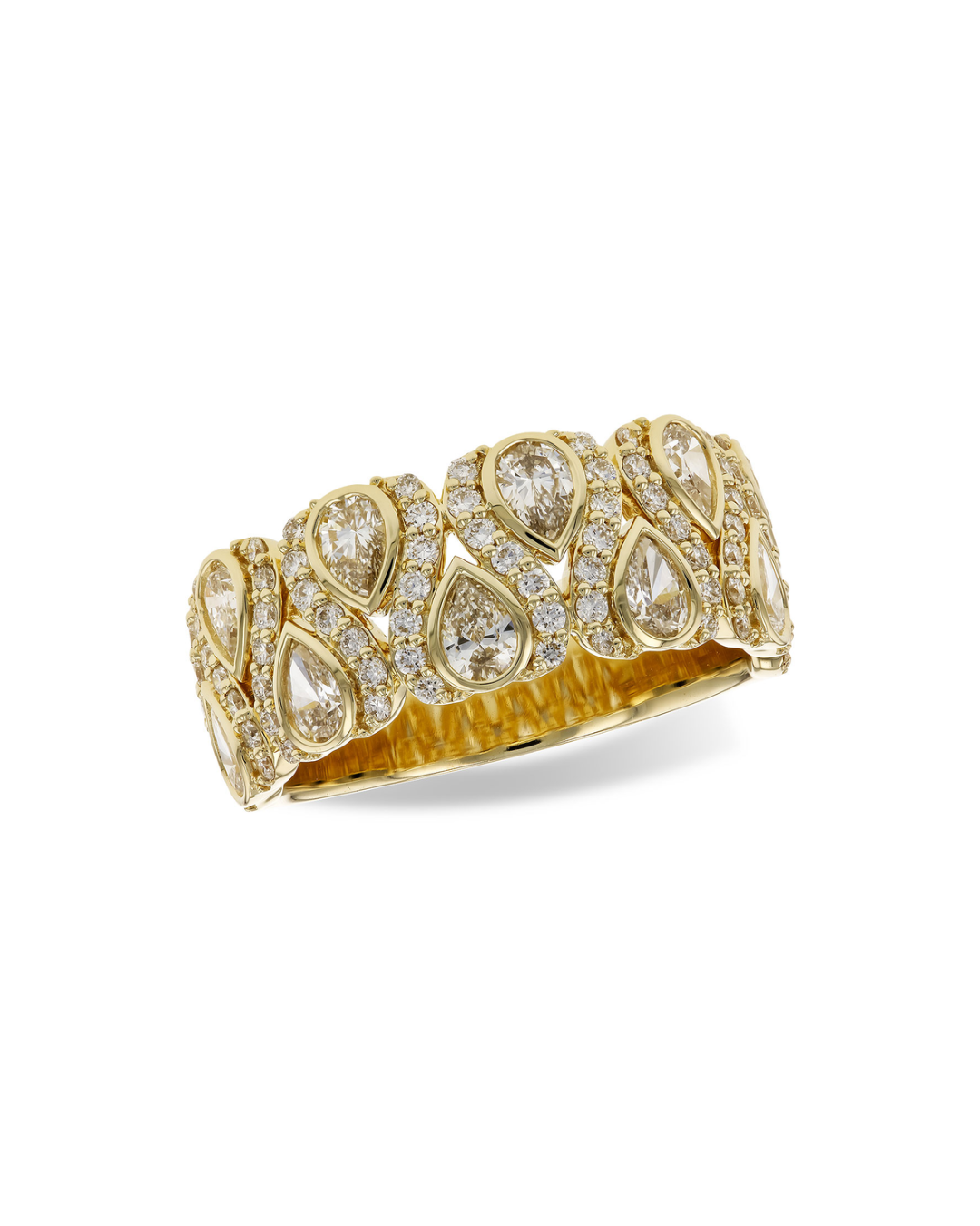 14KY Bezel Pear Shape Diamond Band