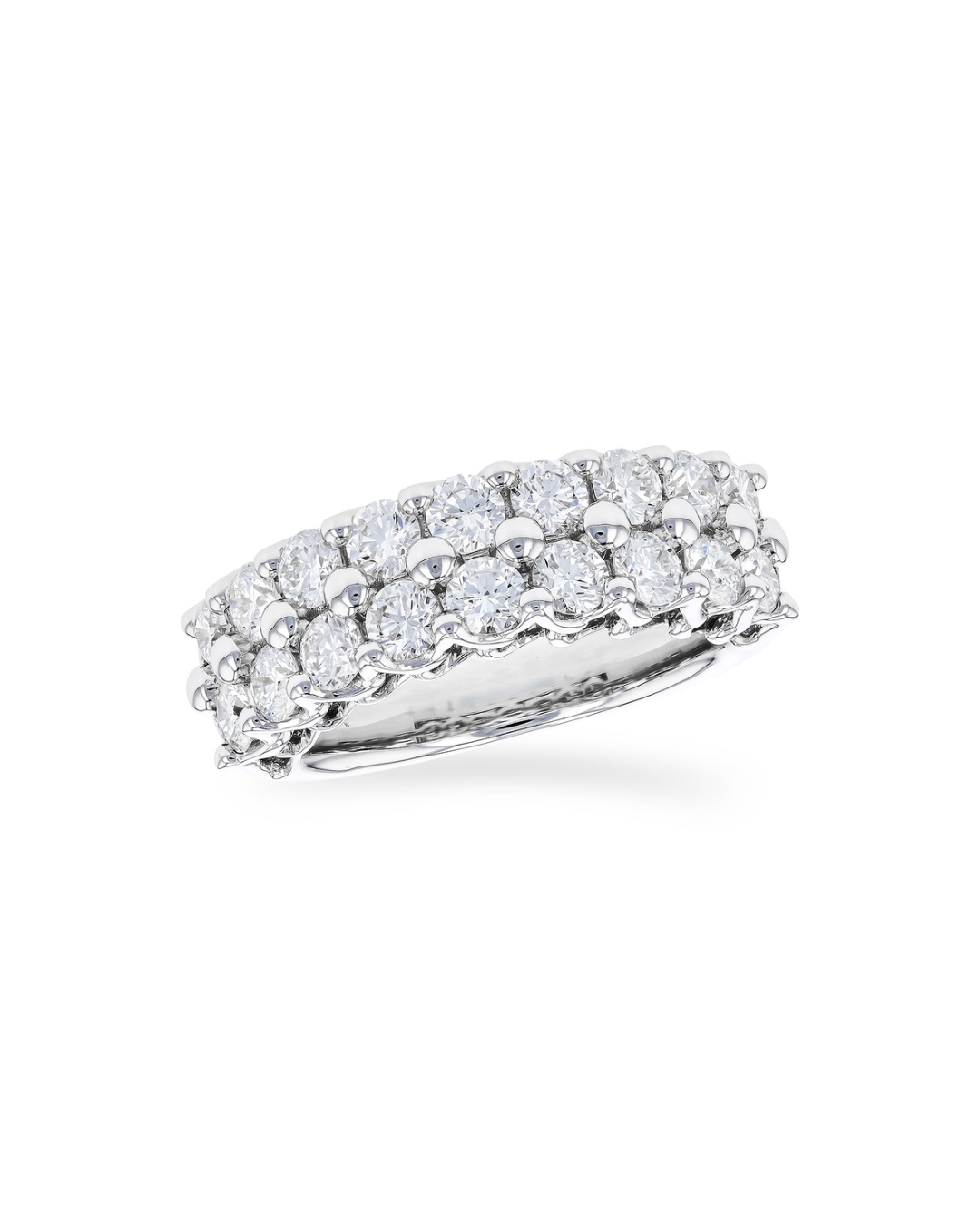 14KW Double Row Diamond Band