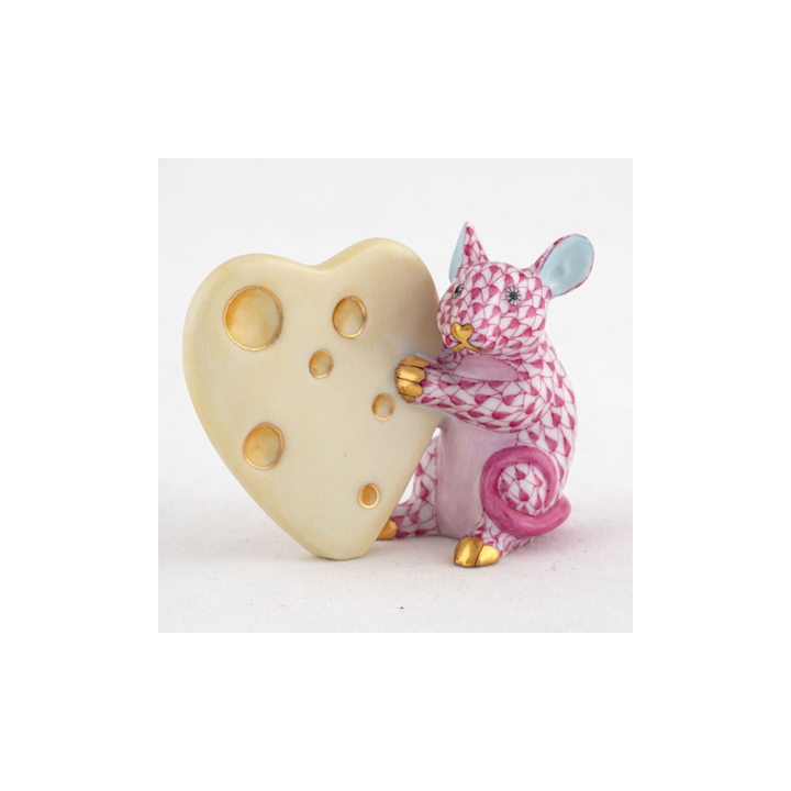 Herend Mouse with Heart Cheese