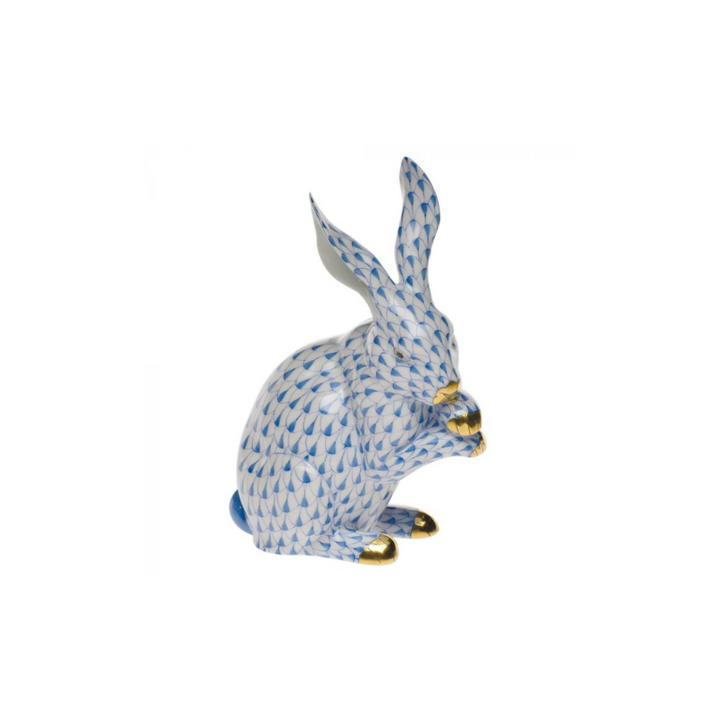 Medium Bunny with Paws Up, Blue