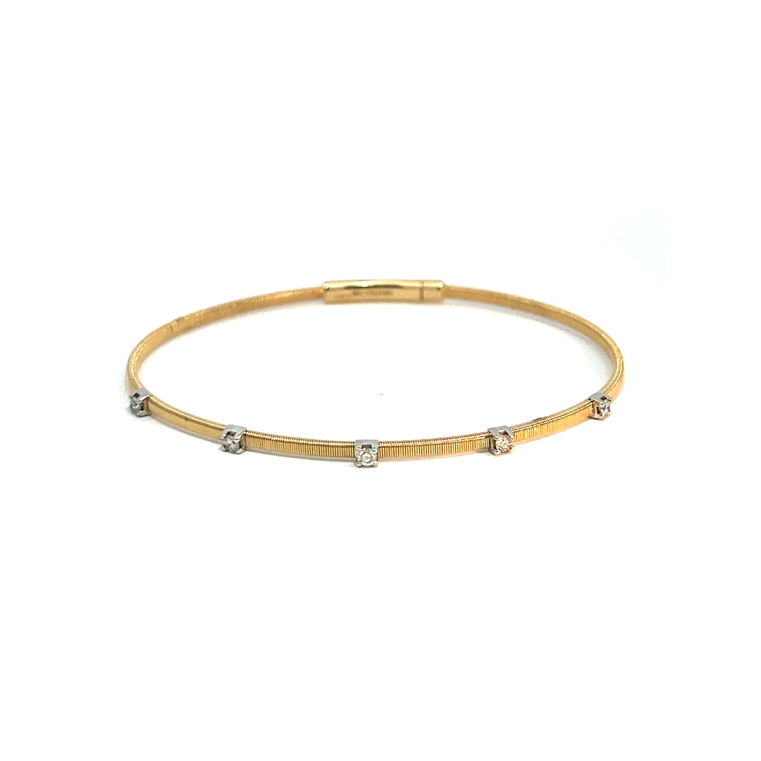 Yellow and White Gold Diamond Bangle