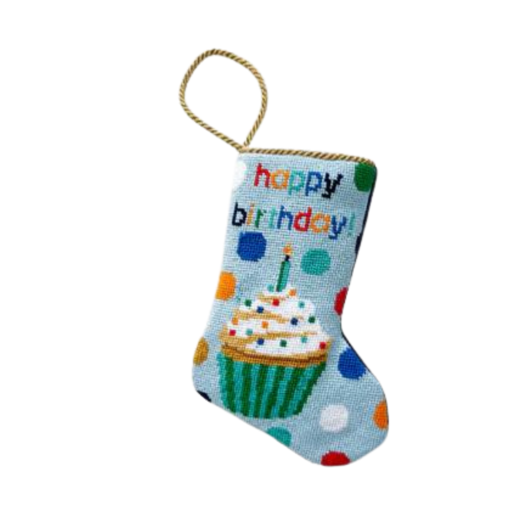 Bauble Stockings Happy Birthday Blue