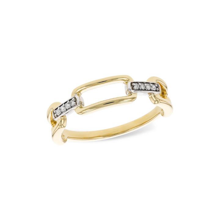 14 KT Yellow and White Gold Diamond Twisted Band