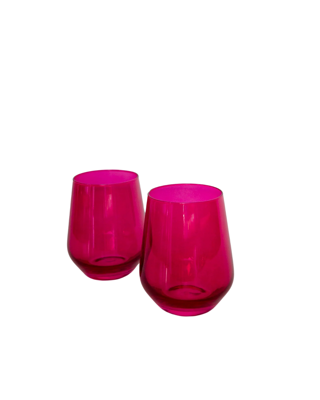 Estelle Colored Glass, Stemless Wine, Set of 2