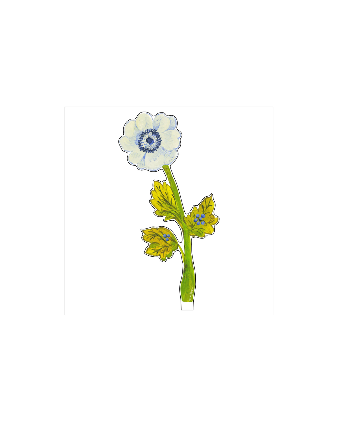 Blue Anemone Acrylic Single Flower