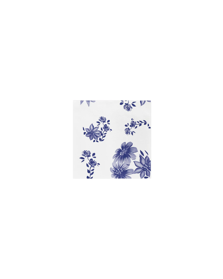 Papersoft Blue and White Floral  Napkins, Pack of 20