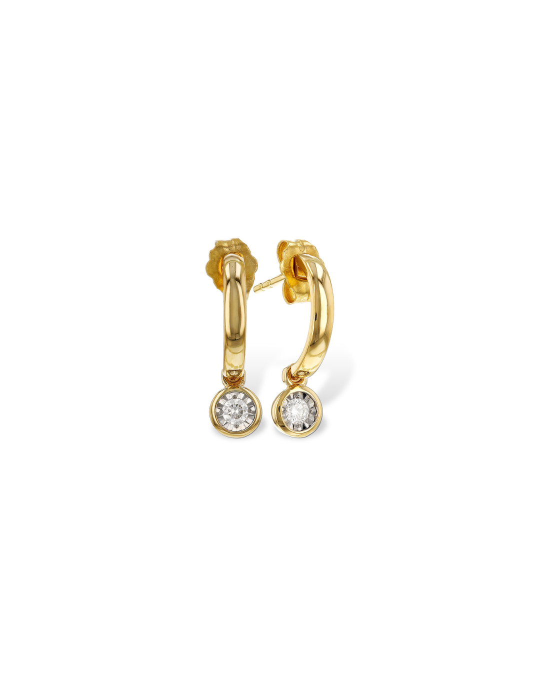 Allison Kaufman Huggies with Drop Diamonds