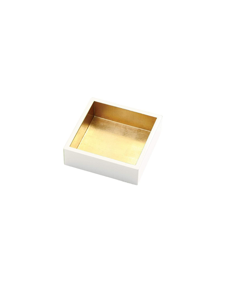 Ivory With Gold Lacquer Cocktail Napkin Holder